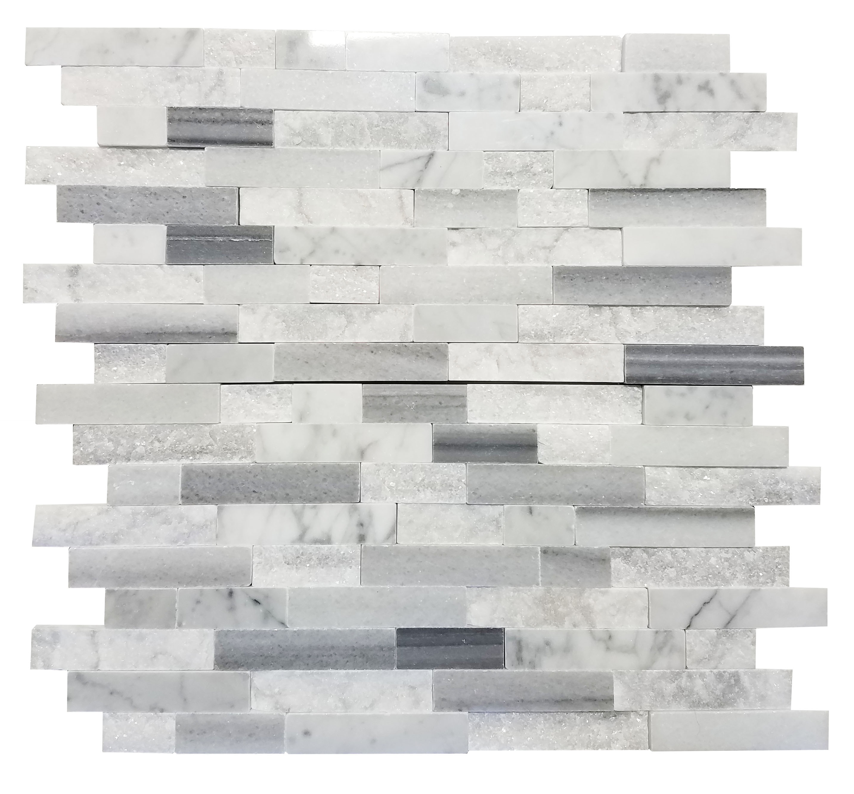 MA256-SP  5/8 Carrara and marwa Strips split face without space polished & matt mixed